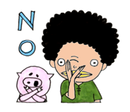 Daily boy and pigs silence sticker #7026861