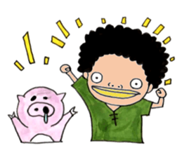 Daily boy and pigs silence sticker #7026865