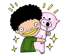 Daily boy and pigs silence sticker #7026883