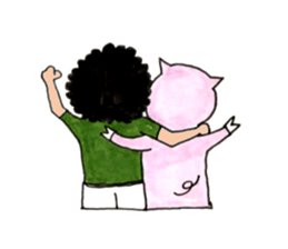 Daily boy and pigs silence sticker #7026884