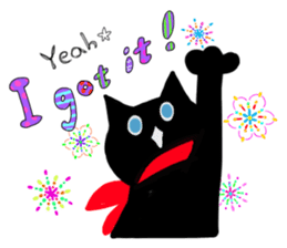 Picture book of the happy black cat sticker #7027012