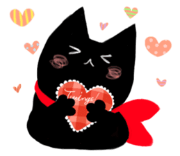 Picture book of the happy black cat sticker #7027014