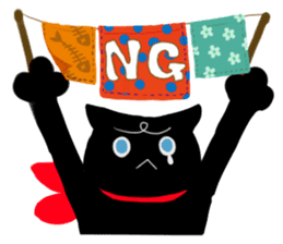 Picture book of the happy black cat sticker #7027017