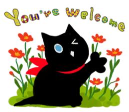 Picture book of the happy black cat sticker #7027019