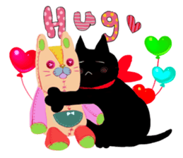 Picture book of the happy black cat sticker #7027021