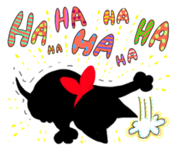 Picture book of the happy black cat sticker #7027022