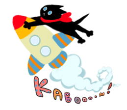 Picture book of the happy black cat sticker #7027024