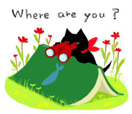 Picture book of the happy black cat sticker #7027025