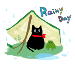 Picture book of the happy black cat sticker #7027027