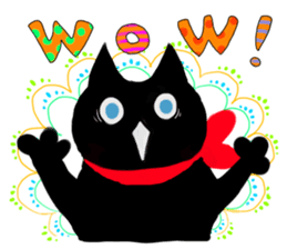 Picture book of the happy black cat sticker #7027028