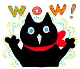 Picture book of the happy black cat sticker #7027028