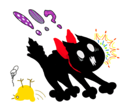 Picture book of the happy black cat sticker #7027029