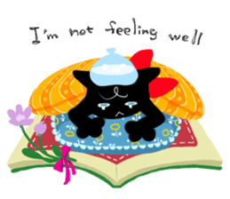 Picture book of the happy black cat sticker #7027034