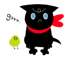 Picture book of the happy black cat sticker #7027036