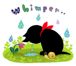 Picture book of the happy black cat sticker #7027038