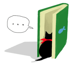 Picture book of the happy black cat sticker #7027039