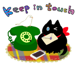 Picture book of the happy black cat sticker #7027041