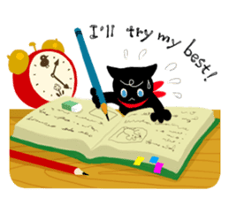 Picture book of the happy black cat sticker #7027042