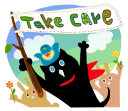 Picture book of the happy black cat sticker #7027045