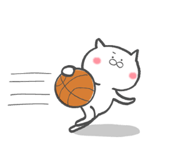 The cat loves basketball! sticker #7030929