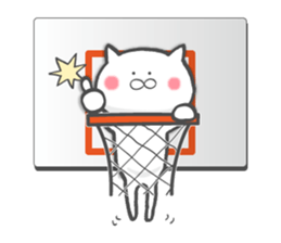 The cat loves basketball! sticker #7030935