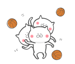 The cat loves basketball! sticker #7030941
