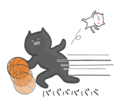 The cat loves basketball! sticker #7030945