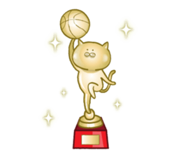 The cat loves basketball! sticker #7030964