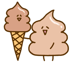 Chocolate soft ice cream 'Softonton' 3 sticker #7031008