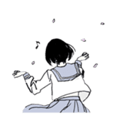 Black-haired daughter sticker #7031292