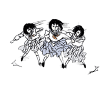 Black-haired daughter sticker #7031296