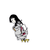 Black-haired daughter sticker #7031302