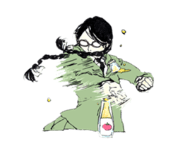 Black-haired daughter sticker #7031317