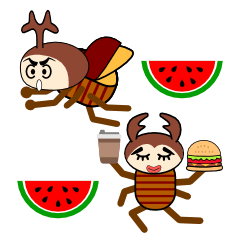 Beetle and stag beetle