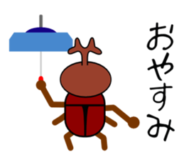 Beetle and stag beetle sticker #7032333