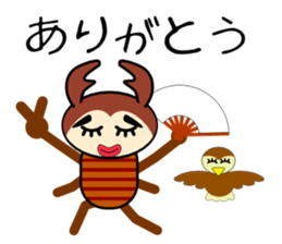 Beetle and stag beetle sticker #7032340
