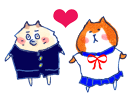 School Life : Pome & Shiba sticker #7032588