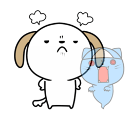 Cat ghosts and puppy stickers sticker #7034460