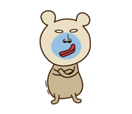 Suspicious bear. /English version sticker #7035824