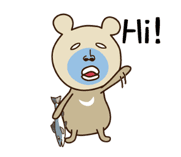 Suspicious bear. /English version sticker #7035842