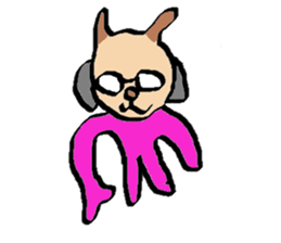 It is a Sticker of cat glasses sticker #7036599