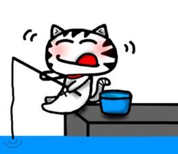 White cat sticker-2 sticker #7038531