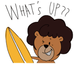 afro surf bear sticker #7039048
