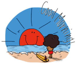 afro surf bear sticker #7039049