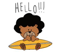 afro surf bear sticker #7039050