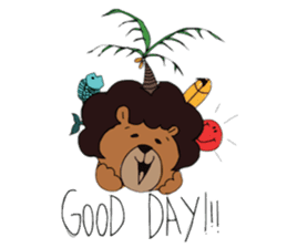 afro surf bear sticker #7039051