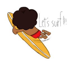 afro surf bear sticker #7039052