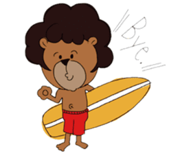afro surf bear sticker #7039055