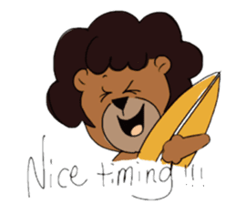 afro surf bear sticker #7039057