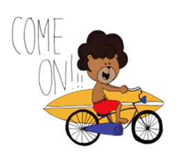 afro surf bear sticker #7039058